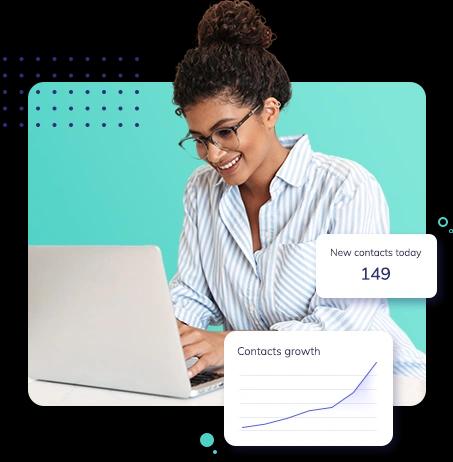 Photo of a woman analyzing marketing campaign data