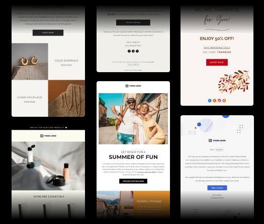 Email templates on a grid