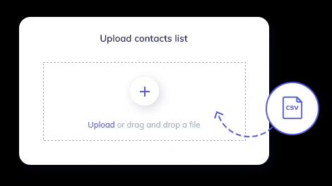 Upload window in Elastic Email's UI and CSV list dragged inside
