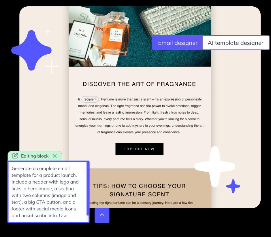 Create email template in minutes with our AI Template Designer
