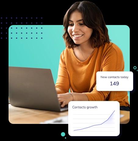 Photo of a woman analyzing marketing campaign data