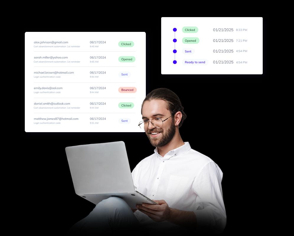 Track every email you send, in real time